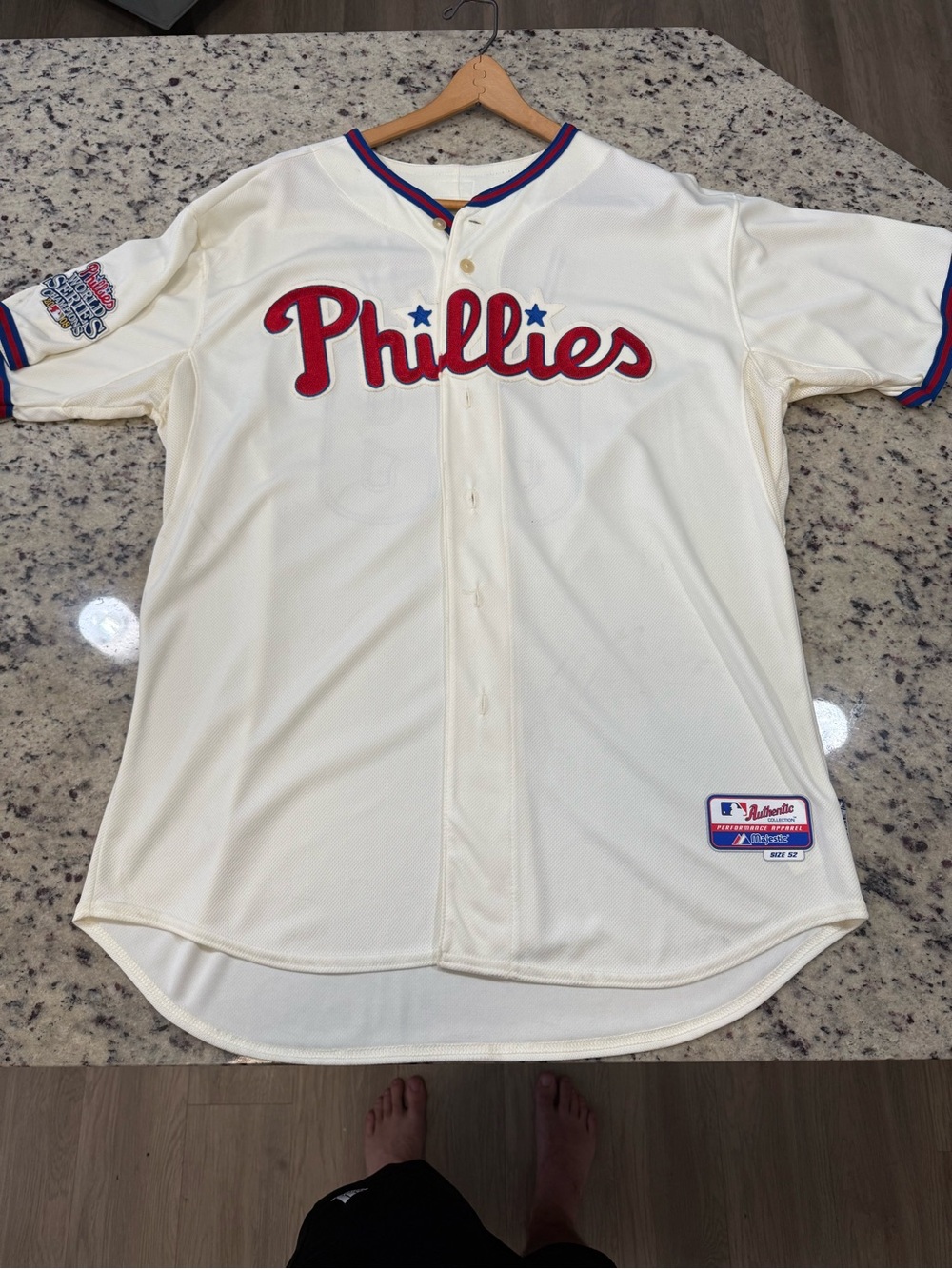 Majestic Cream Philadelphia Phillies Kids Button-Front Jersey